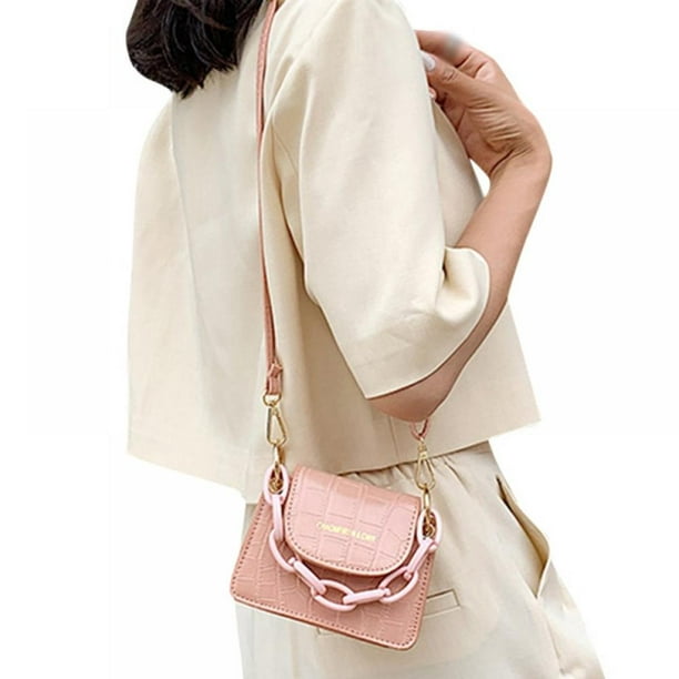 Women PU Buckle Chain Crossbody Messenger Shoulder Bag Handbags Small Flap 